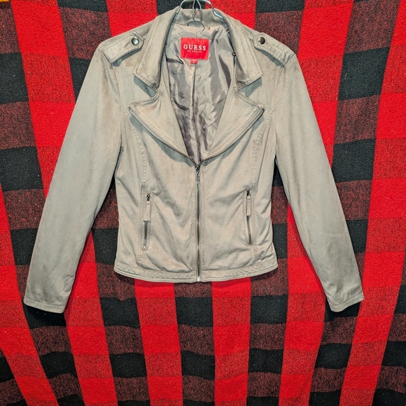 🖤 Guess Gray Moto Jacket - Picture 2 of 10